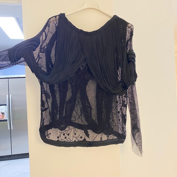 Denis Gagnon fish net and fringe top - Picture 2 of 4